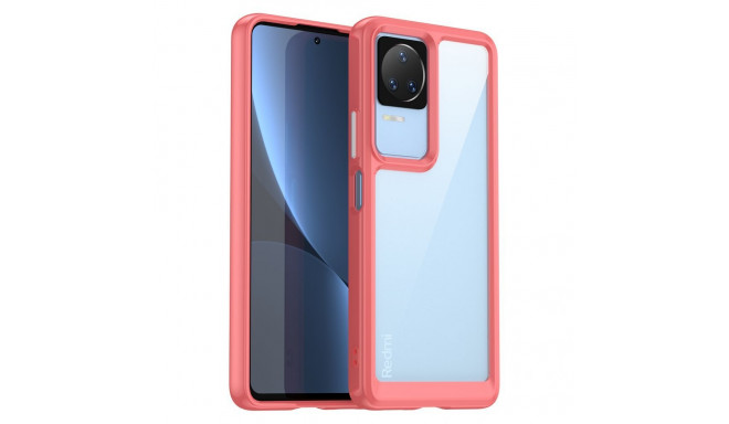Hurtel Outer Space Case Xiaomi Poco F4 5G cover with a flexible frame red
