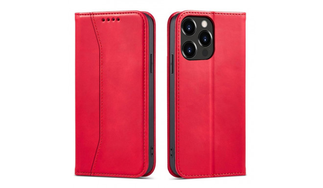 Hurtel Magnet Fancy Case case for iPhone 14 Pro flip cover wallet stand red