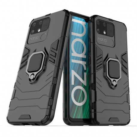 Hurtel Ring Armor tough hybrid case cover + magnetic holder Realme Narzo 50A black