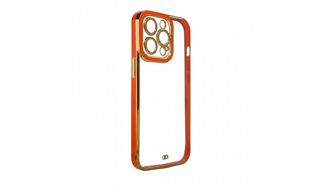 Hurtel Fashion Case for iPhone 13 Pro Max Gold Frame Gel Cover Red