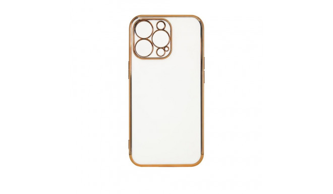 Hurtel Lighting Color Case for Xiaomi Redmi Note 11 Pro gel cover with gold frame white