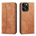 Hurtel Magnet Fancy Case Case for iPhone 13 Pro Max Pouch Card Wallet Card Holder Brown