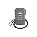 Karl Lagerfeld Karl Lagerfeld Torebka KLHCP12MOPHKCG 6,1" szary/grey hardcase Saffiano Ikonik Karl&a