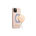 Guess Guess GUHMP13MLSLMGLP iPhone 13 6.1" light pink/light pink hardcase Silicone Script Gold Logo 