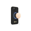 Guess Guess GUHMP13MLSLMGBK iPhone 13 6.1" black/black hardcase Silicone Script Gold Logo Magsafe