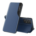 Hurtel Eco Leather View Case elegant case with a flap and stand function for Samsung Galaxy A73 blue