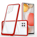 Hurtel Clear 3in1 Case for Samsung Galaxy A42 5G Frame Gel Cover Red