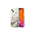 Guess Guess GUHCP13SLGPEGO iPhone 13 mini 5.4" gold/gold hardcase Peony Liquid Glitter