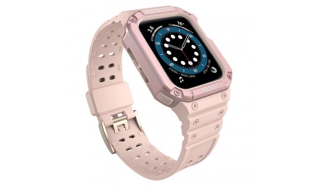 Hurtel - Protect Strap Band for Apple Watch 42/44/45mm Armored Case Strap - Pink