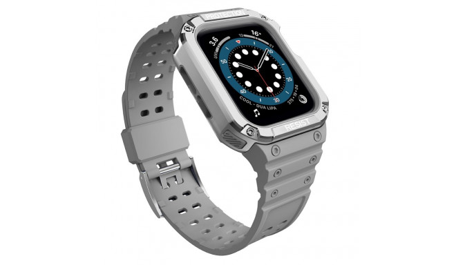 Hurtel - Protect Strap Band for Apple Watch 38/40/41mm Armored Case Strap - Gray, Silver