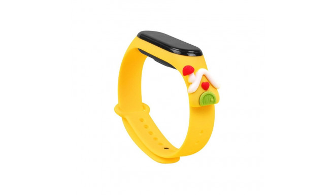 Hurtel Strap Xmas for Xiaomi Mi Band 5 / 6 Christmas Silicone Strap Bracelet with House - Yellow