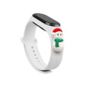 Hurtel Strap Xmas for Xiaomi Mi Band 3 / 4 Christmas Silicone Strap Bracelet with Snowman - White