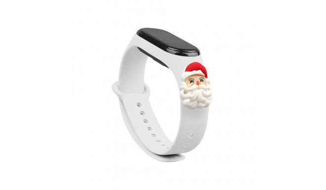 Hurtel Strap Xmas for Xiaomi Mi Band 3 / 4 Christmas Silicone Bracelet Strap with Santa Claus - Whit
