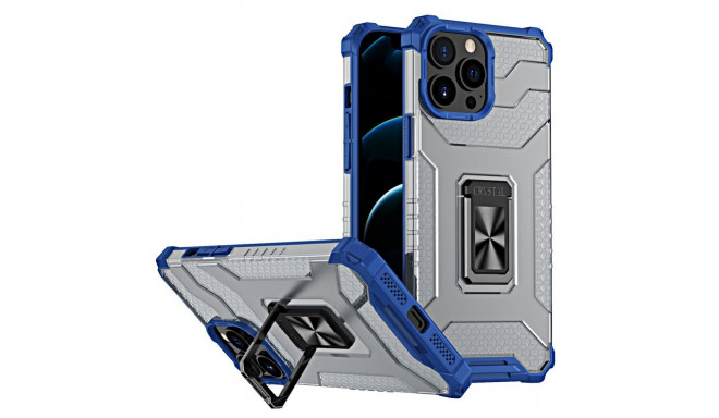 Hurtel Crystal Ring Case Kickstand Tough Rugged Cover for iPhone 13 Pro Max blue