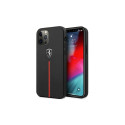 Ferrari Ferrari FEOMSHCP12LBK iPhone 12 Pro Max black/black hardcase Off Track Leather Nylon Stripe