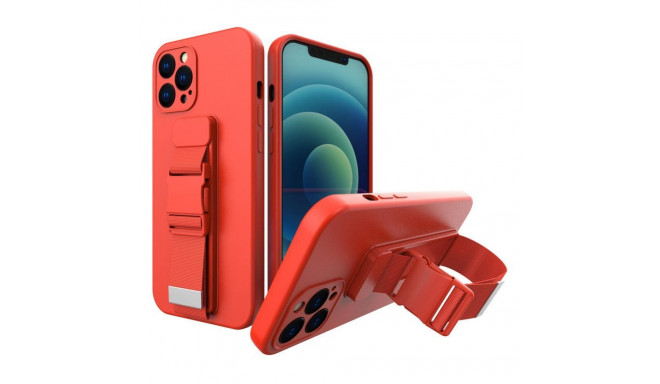 Hurtel Rope case gel case with a chain lanyard bag lanyard iPhone 13 Pro Max red