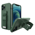 Hurtel Rope case gel case with a chain lanyard bag lanyard iPhone 12 Pro Max dark green