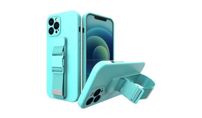 Hurtel Rope case gel case with a chain lanyard bag lanyard iPhone 12 Pro Max light blue