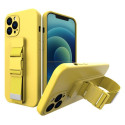 Hurtel Rope case gel case with a chain lanyard bag lanyard iPhone 12 yellow