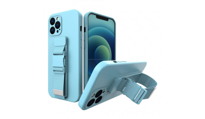 Hurtel - Rope case gel case with a chain lanyard bag lanyard iPhone 12 mini blue