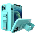 Hurtel Rope case Gel case with a chain lanyard bag lanyard iPhone 11 Pro light blue