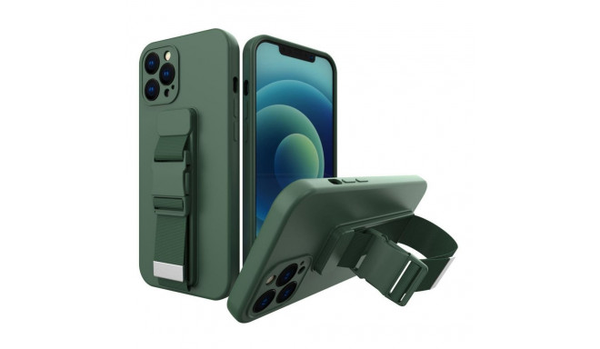 Hurtel Rope case gel case with a chain lanyard bag lanyard iPhone 11 Pro dark green