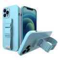 Hurtel Rope case gel case with a chain lanyard bag lanyard iPhone XR blue