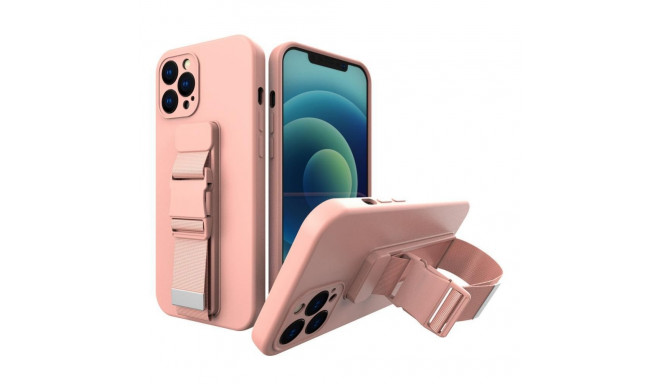 Hurtel Rope case gel case with a chain lanyard bag lanyard iPhone XR pink