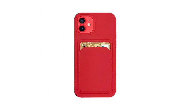 Hurtel Card Case Silicone Wallet Wallet with Card Slot Documents for iPhone 12 Pro Max red