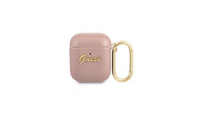Guess Guess GUA2SASMP AirPods cover pink/pink Saffiano Script Metal Collection