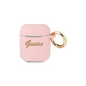 Guess Guess GUA2SSSI AirPods cover pink/pink Silicone Vintage Script