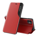 Hurtel Eco Leather View Case elegant bookcase type case with kickstand for iPhone 13 Pro red