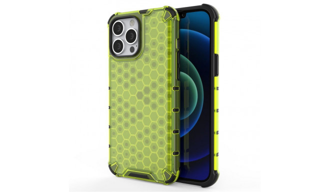 Hurtel Honeycomb Case armor cover with TPU Bumper for iPhone 13 Pro Max green
