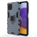 Hurtel Ring Armor Case Kickstand Tough Rugged Cover for Samsung Galaxy A22 4G blue