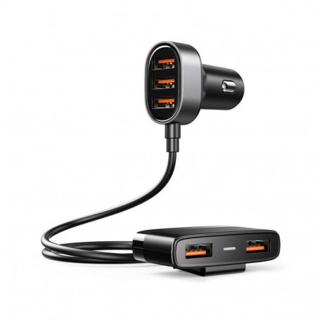 Joyroom Joyroom fast car charger 5x USB 6.2 A with extension cable black (JR-CL03)