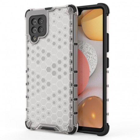 Hurtel Honeycomb Case armor cover with TPU Bumper for Samsung Galaxy A42 5G transparent