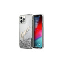 Guess Guess GUHCP12LGLVSSI iPhone 12 Pro Max 6.7" silver/silver hardcase Glitter Vintage Script