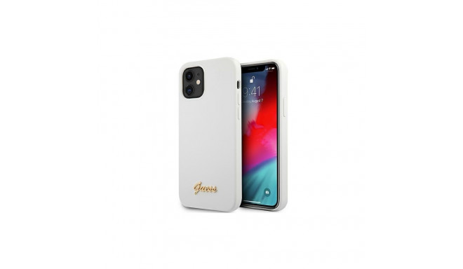 Guess Guess GUHCP12SLSLMGWH iPhone 12 mini 5.4" white/white hardcase Metal Logo Script