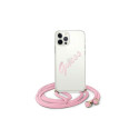 Guess Guess GUHCP12MCRTVSPI iPhone 12/12 Pro 6.1" pink/pink hardcase Script Vintage