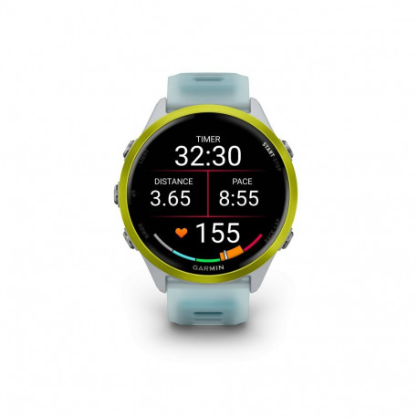 Garmin Forerunner 570 - 47mm, Amp Yellow Aluminium with Translucent Whitestone/Turquoise Band
