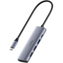 Cudy UH405 PortMate USB-C 5-in-1 Hub 4K HDMI USB-C PD USB-A 3.0 2.0 Aluminum Grey