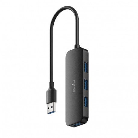 Cudy UH40A PortMate USB-A to 4-Port USB 3.0 Hub 5Gbps Data Only Plastic Compact Black
