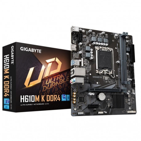 Gigabyte Mainboard||Intel H610|LGA1700|Micro-ATX|Memory DDR4|Memory slots 2|1xPCI-Express 3.0 1x|1xP
