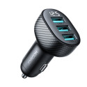 Joyroom Joyroom JR-CCD03 3.4A car charger with 3x USB-A display - black