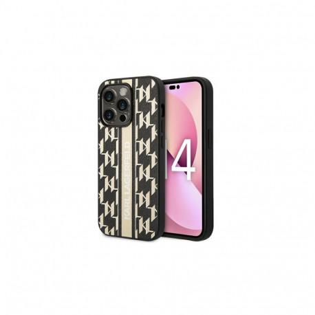 Karl Lagerfeld Apple iPhone 14 Pro 6.1 hardcase Monogram Stripe Brown