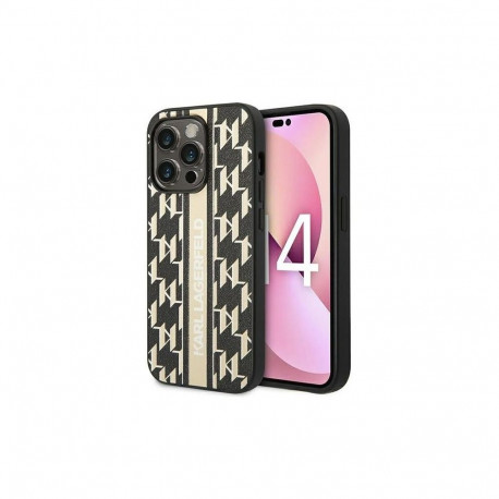 Karl Lagerfeld Apple iPhone 14 Pro Max 6.7 Monogram Stripe Brown
