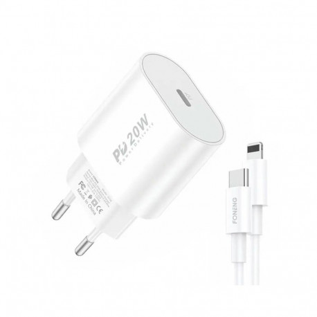 Foneng Fast charger Foneng 1x USB PD 3.0 EU39 + USB C to Lightning