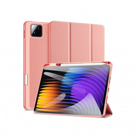 Dux Ducis Xiaomi Redmi Pad 7/7 Pro Domo Series Tri-fold Stand PU Leather Tablet Cover Pink