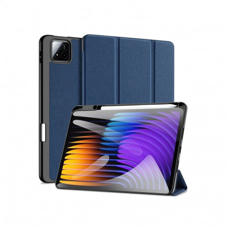 Dux Ducis Redmi Pad 7/7 Pro Domo Series Tri-fold Stand PU Leather Tablet Cover Blue