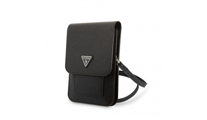 Guess - Guess PU Saffiano Triangle Logo Phone Bag Black
